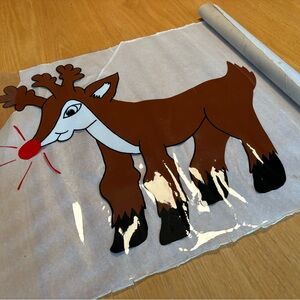 Vintage Window Magic Reindeer Window Vinyl Decal (19” x 24”)